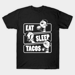 Eat Sleep Tacos Repeat - Mexican taco food lover graphic T-Shirt